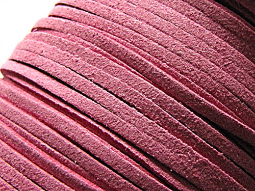 Veloursband, Wildleder-Imitat, rosa ros, flach, 3mm, 1m